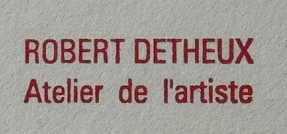 Image 1 of Robert Detheux - Magnifique portrait surréaliste - Vendu encadré 