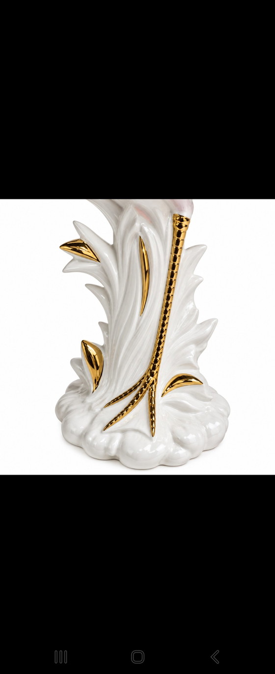 Flamant Rose XL en Porcelaine Italienne Vintage – Hollywood Regency – Sculptures, Ceramic (photo 3 of 8)