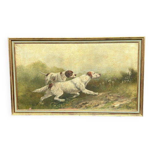 A. Claessens. Hunting landscape. – schilderijen tekeningen, Canvas