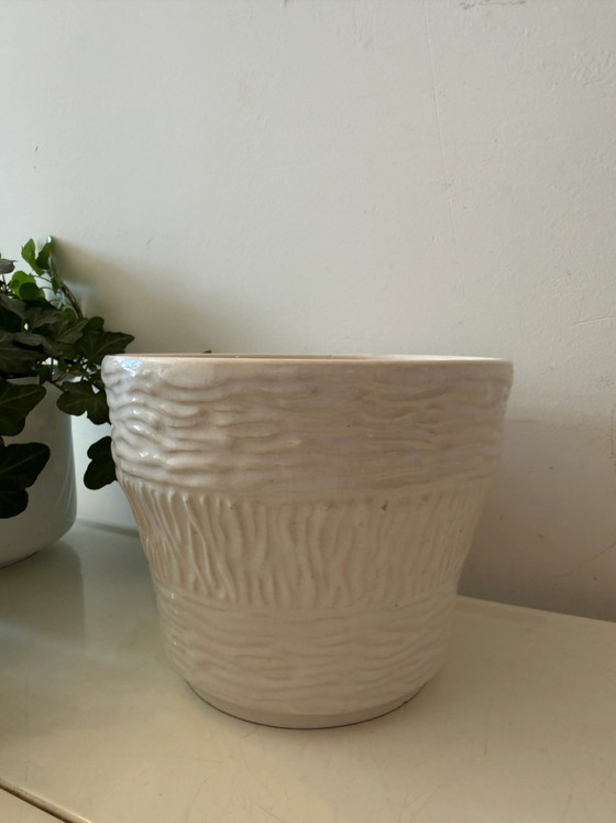 West Germany white flower pot – Plant pot, Ceramic, Vintage (photo 2 of 6)
