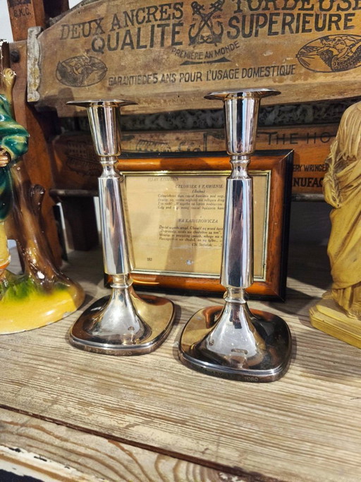Silver Candlesticks, Pair