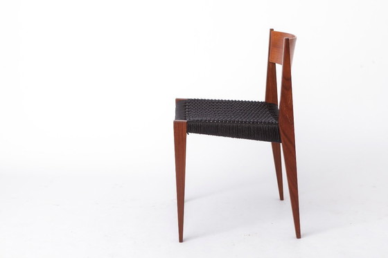 Image 1 of Vintage Poul Cadovius Chair “Pia” for Cado, Danish Teak Chair 1960s, Black Danish Cord Seat, Mid Century Modern