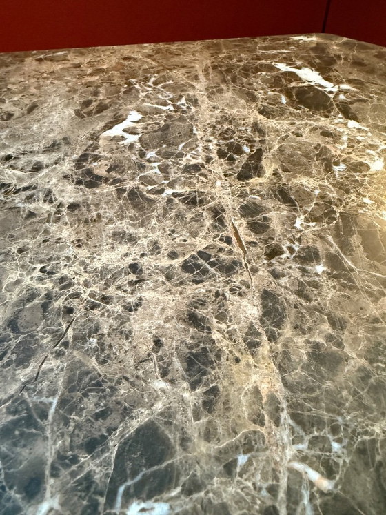 Image 1 of Henge W-Table side table by Massimo Castagna – S. Laurent marble, burnished brass, original invoice 2012