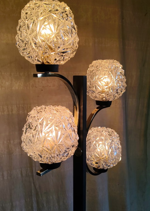 Lampada da terra a 4 luci in stile modernista - anni '50/'60 – vloerlampen, Metal