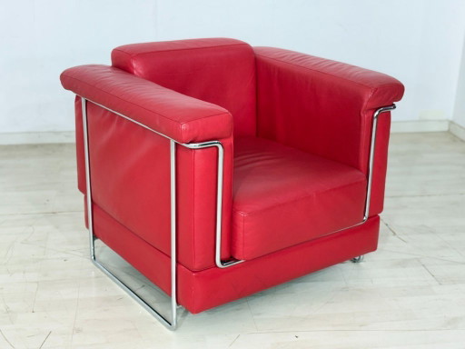 Züco Carat leren fauteuil rood
