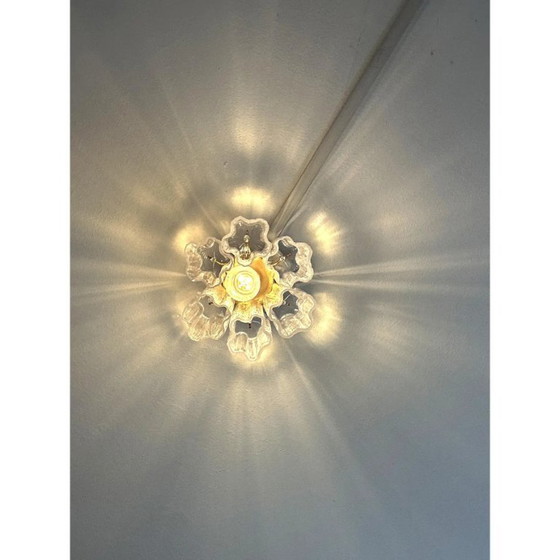 Image 1 of Lámpara de techo empotrada de cristal de Murano dorado elegante – Diseño Tronchi