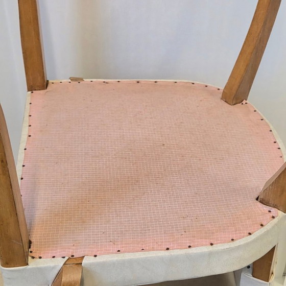 Image 1 of PAIR OF VINTAGE 1950S BRIDGE ARMCHAIRS IN BEECH & SKAI 50S ROCKABILLY 1950s