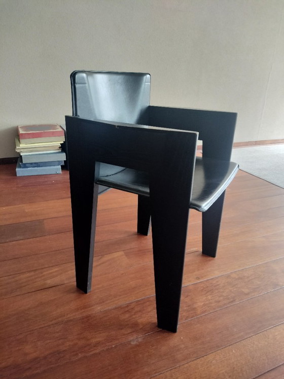 Juego de comedor diseñado por Arnold Merckx para Arco. – Conjuntos de comedor, Leather, Wood (photo 3 of 6)