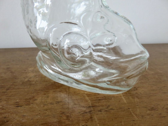 Image 1 of Bottiglia "Fish" in vetro trasparente, 70, vintage, Francia
