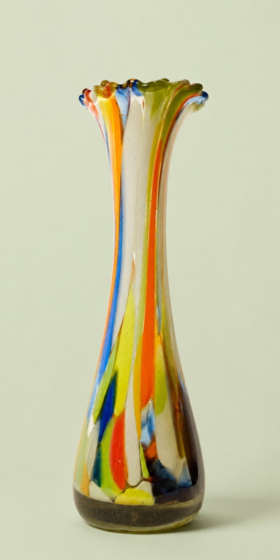 Große Mid-Century Kunstglasvase im Murano-Stil 60/70ziger – Vasen (photo 6 of 11)