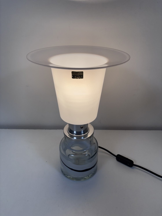 Exclusive Lamp Uno & Östen Kristiansson for Luxus (Sweden) – Table lamps, Glass, Chrome (photo 3 of 15)