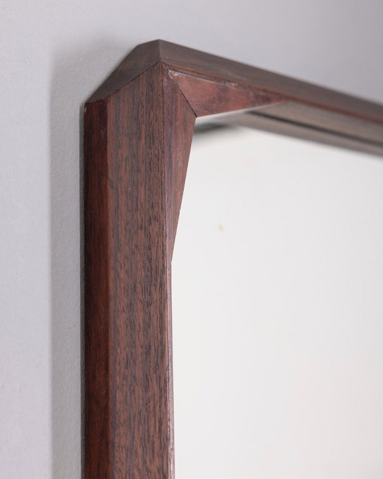 Image 1 of VINTAGE 1960s WALNUT WALL MIRROR DESIGNED BY DINO CAVALLI