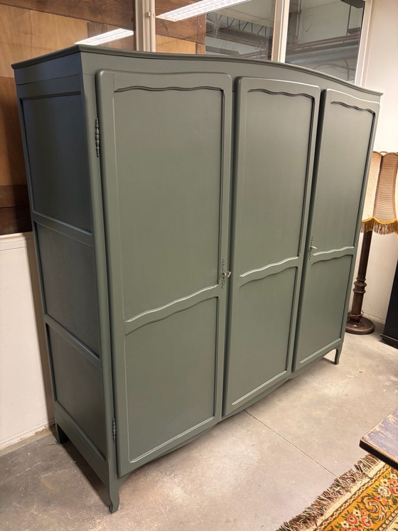 Vintage Brocante Wardrobe, Wood, Green (photo 5 of 11)