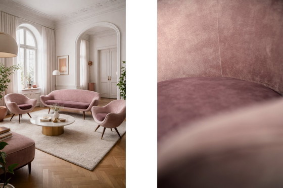 Image 1 of Vintage Mid-Century Space Age Velours Loungeset van Paged, 1972, set van 3