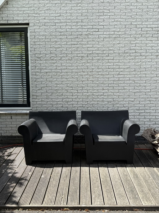 Modern Bubble design chair/ armchair Kartell 2 pieces, black