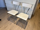 Sedie da cucina vintage Brabantia anni '60 - set di 2 - formica bianca/cromata con braccioli