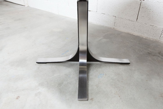 Image 1 of Osvaldo Borsani black and chrome round height-adjustable table with extension