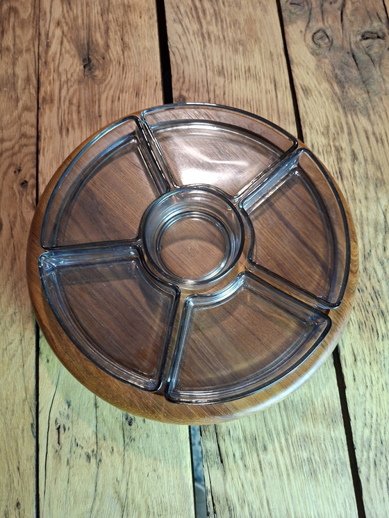 Image 1 of Digsmed Denmark vintage teak turntable with smoked glass