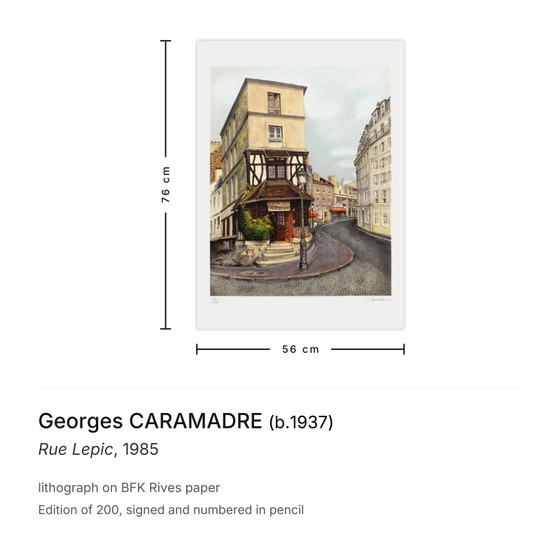 Image 1 of Georges CARAMADRE Rue Lepic Signierte Lithografie 1985