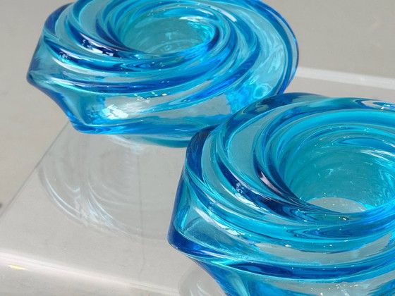 Image 1 of Ensemble de 2 porte-bougies chauffe-plat Murano par Vistosi x Atelier Schaepfer pour Nestlé, 2014