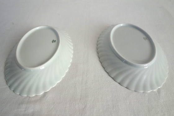 Image 1 of Set of 2 Haviland twisted white porcelain Limoges dishes