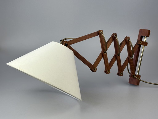 60s 70s teak schaarlamp wandlamp Mid Century Deens Design Denemarken