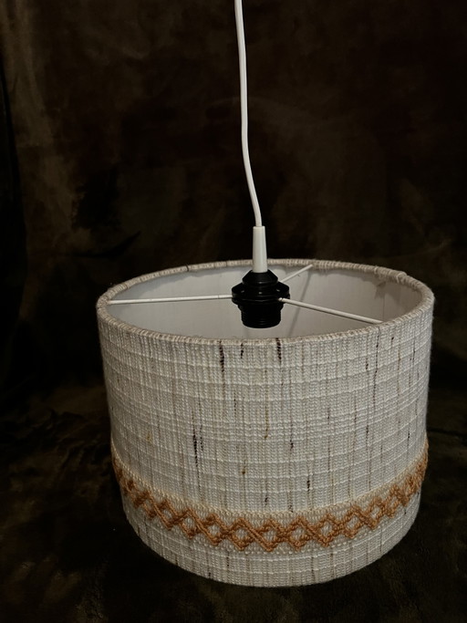 Vintage lampshade with orange embroidery 70s Retro Boho – hanglampen, Textile