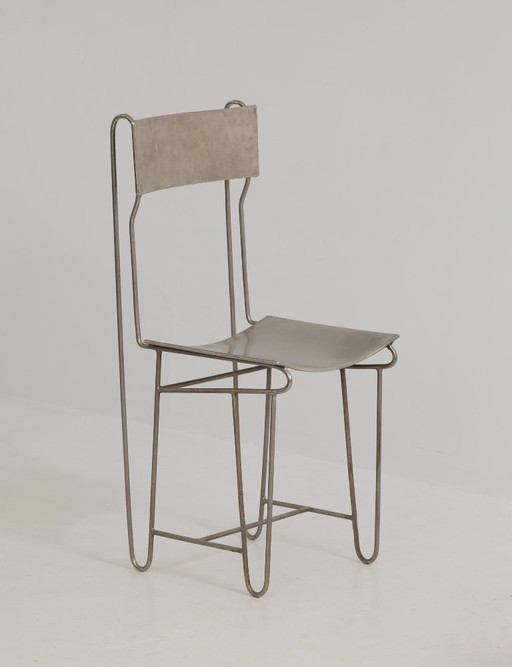 Conjunto de 4 sillas de artista de metal cromado, circa 1960/70