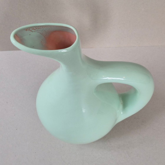 Image 1 of BELANGRIJKE VAAS UIT DE JAREN 60, KANVORMIG, RICARD KERAMIEK, CELADON KLEUR, JAREN 60