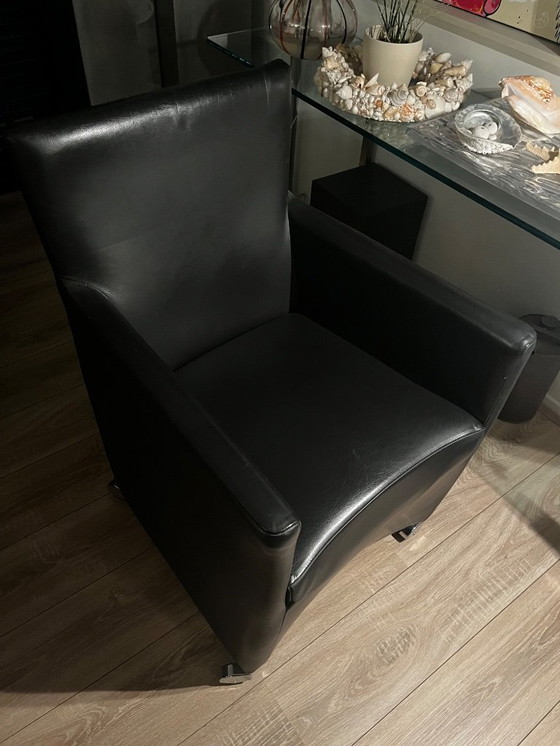 Image 1 of 6 fauteuils Bert Plantagie Shadow – Cuir véritable, noir