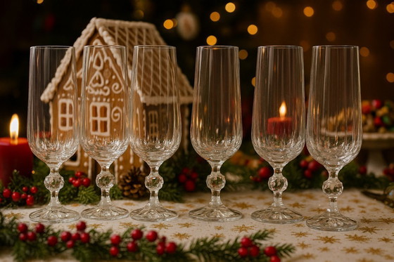 Image 1 of Calici da champagne Claudia Fine in cristallo di Bohemia d'epoca