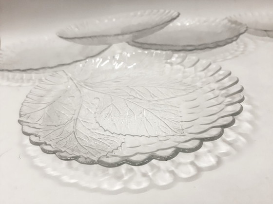 Image 1 of Set of 6 Vintage Glass Salad Plates