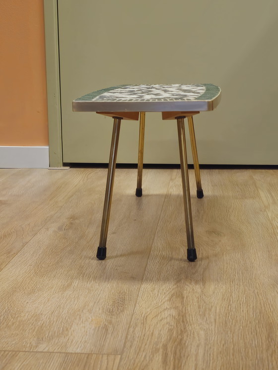 Image 1 of Vintage Rectangular Mosaic Side Table Blue Green