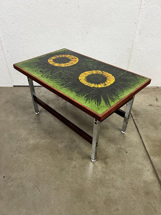 Image 1 of Tavolino da caffè vintage, piano in ceramica, Belgio anni '60