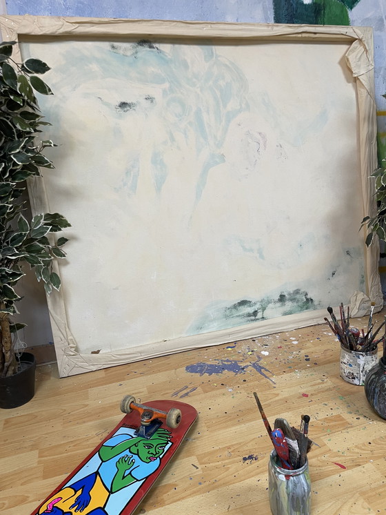 Image 1 of Le giocatrici opera firmata originale Leonardo Di Rocco 150 X 130 cm 