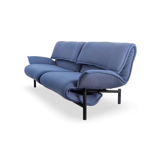 Image 1 of Cassina Veranda Sofa Design Couch Vico Magistretti Fabric Blue