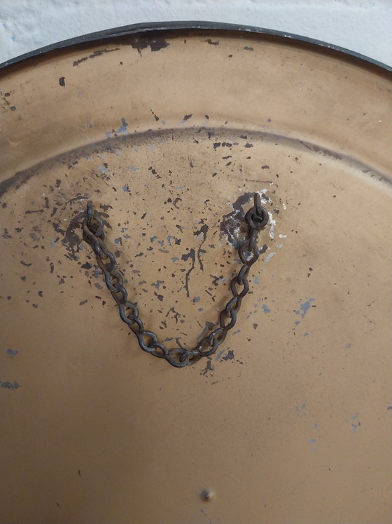 Image 1 of 1 x convex spiegel in scheepsraam motief messing rand 1960's 40cm 
