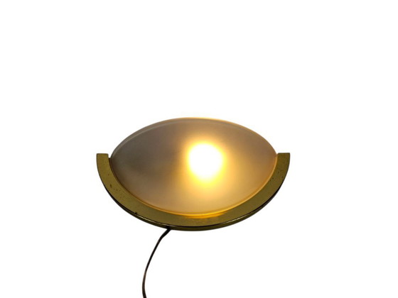 Image 1 of Herda Holland - wandlamp - Hollywood Regency - messing - gesatineerd glas - 80's