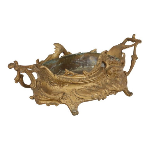 Rococo Stijl Jardinière Bloembak Goudkleurig Begin 20ste Eeuw – plantenbak, Metal (photo 2 of 17)