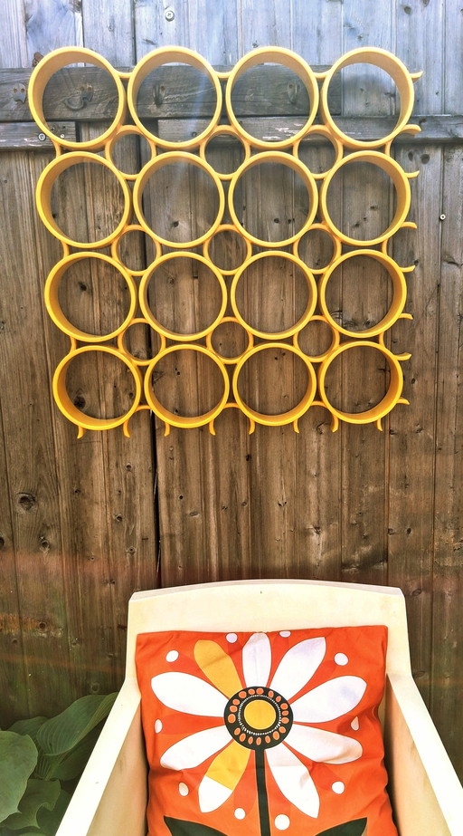 Décoration murale panneau mural panneau mural space age 70s yellow