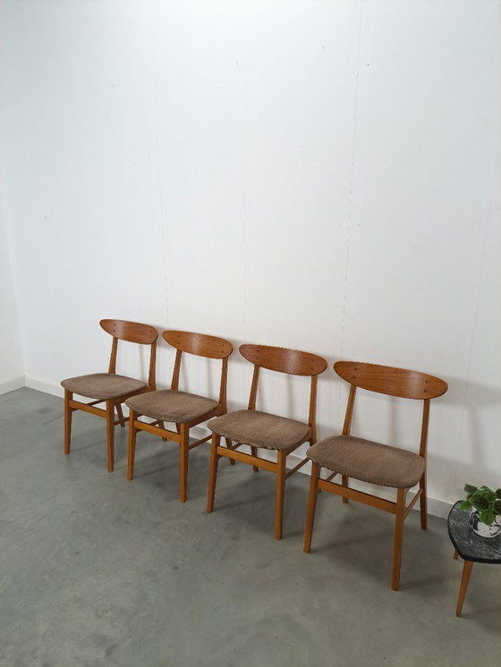 Image 1 of Set of 4 Deense teak Farstrup Møbler Model 210 eetkamerstoelen, dining chairs