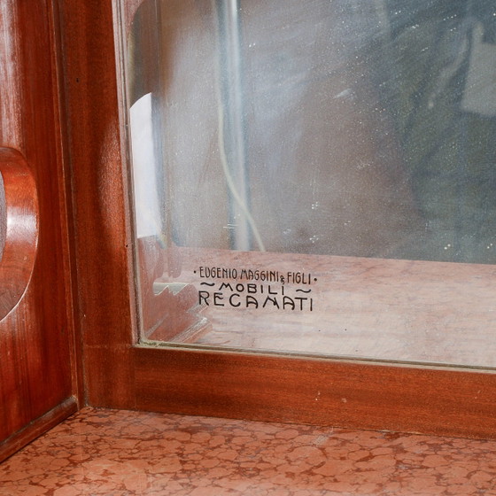 Tweedelige buffetkast met spiegel en 2 laden – Buffetkasten, Marmer, Art Nouveau (photo 10 of 14)