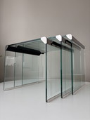 Galotti & Radice "T35" nesttafels glas 1975 Italiaans design