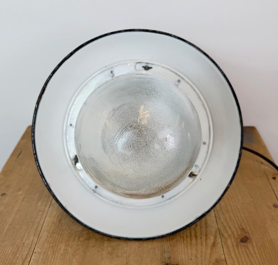 Vintage Industrial Black Enamel and Cast Iron Wall Lamp, 1960s, Wall lights, Metal, Glass (photo 14 of 15)