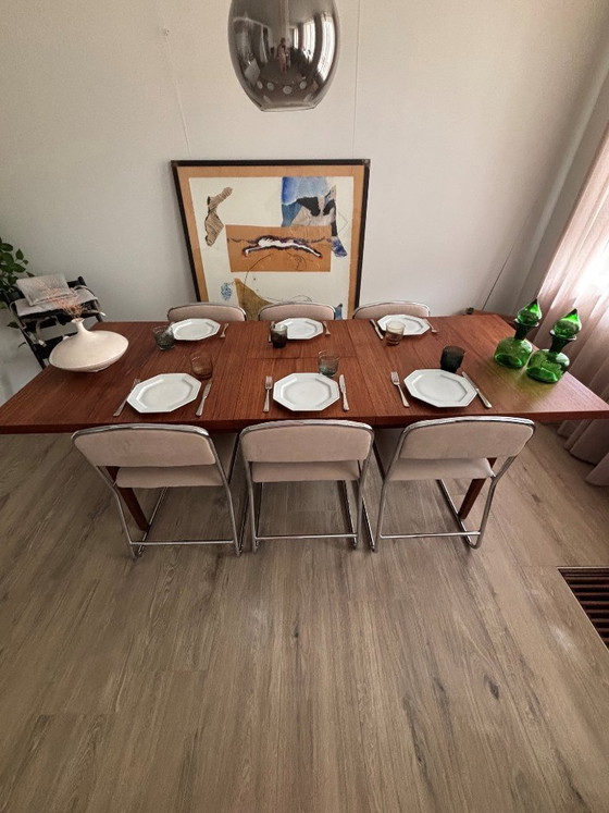 Vintage extendable dining table / conference table / desk – Wood (photo 2 of 7)