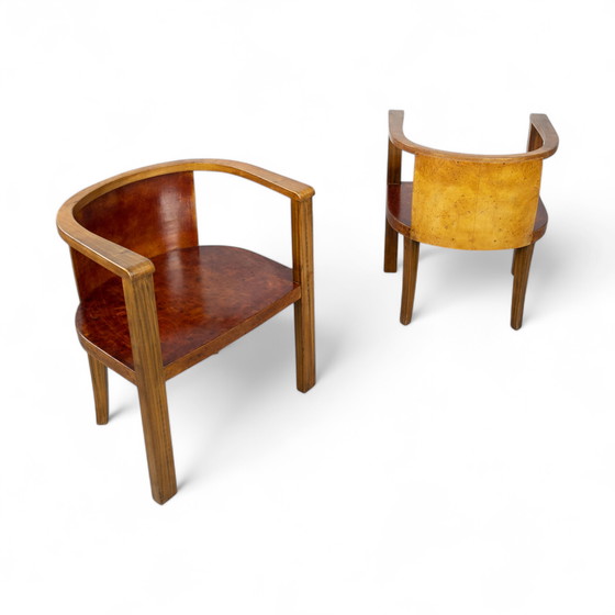 Image 1 of Paar Duits modernistische fauteuils uit 1930