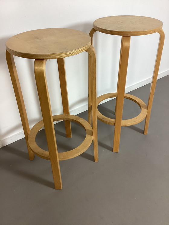 Image 1 of Sgabelli da bar vintage in faggio scandinavi anni '80