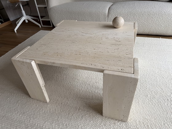 Image 1 of Vintage travertine coffee table, Italian modernism, 1970s