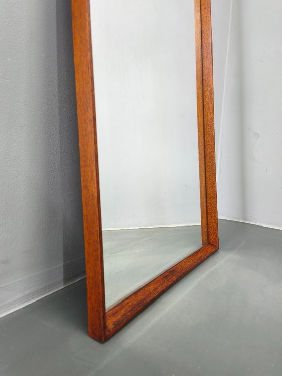 Image 1 of Danish Mid Century Teak Wall Mirror, Minimalist Frame, 1960s