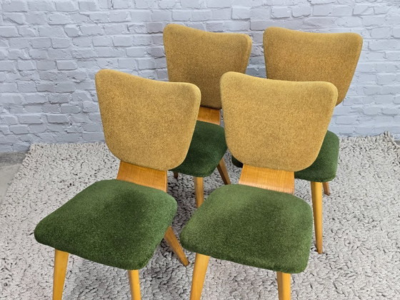 Image 1 of Sillas de comedor de contrachapado holandés de diseño de mediados de siglo, atribuidas a Cor Alons, juego de 4, década de 1960